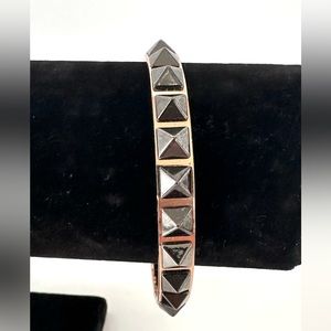 Studded Hematite Coach Bangle Bracelet